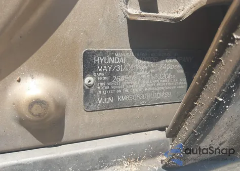 2001 Hyundai Santa Fe 2.7L V6 Gls/2.7L V6 Lx from USA, damaged, VIN KM8SC83D11U112289